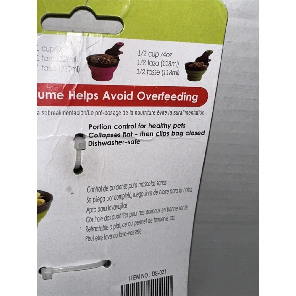 Dongez 3-in-1 Pet Food Scoop Measuring Cup Bag Clip Collapsible BPA Free DS-021
